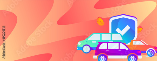 Buy insurance for car flat character vector concept operation illustration
