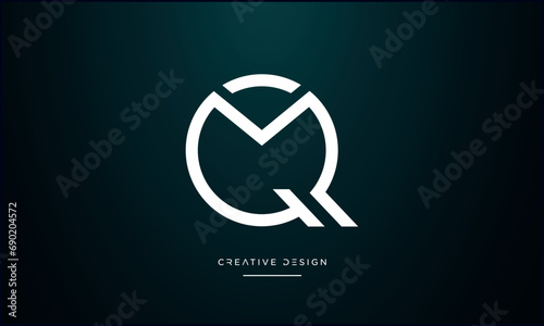 Alphabet letters QM or MQ logo monogram photo