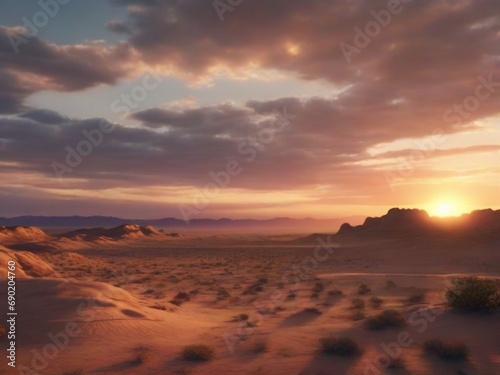 epic desert sunset spectacle ultra-wide-angle 8k HDR in Unreal Engine, photorealistic details, and mesmerizing color grading, delivering a cinematic masterpiece with a breathtaking 16:9 aspect ratio