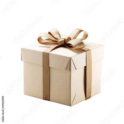 Gift box with ribbon and bow transparent, PNG