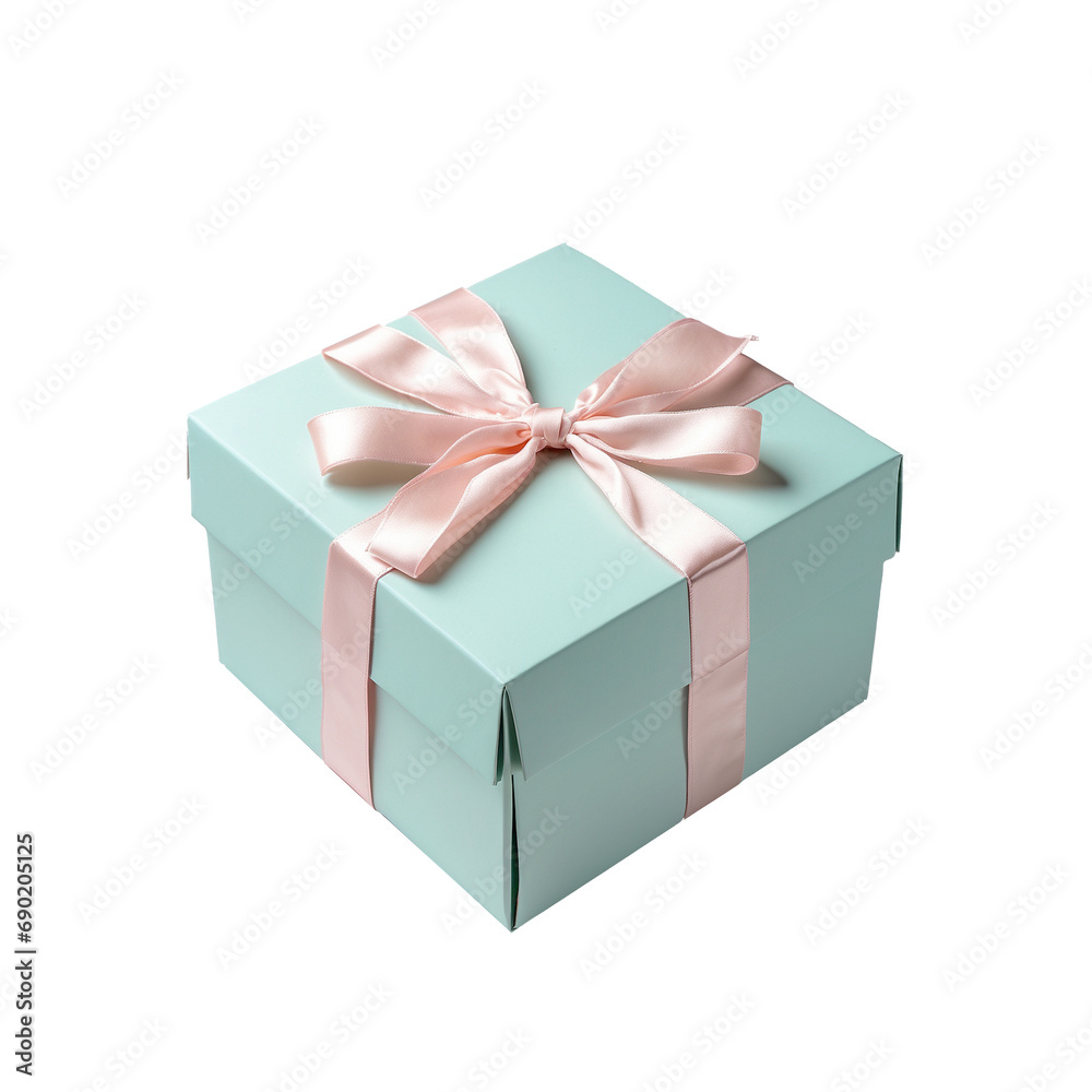 Gift box with ribbon and bow transparent, PNG