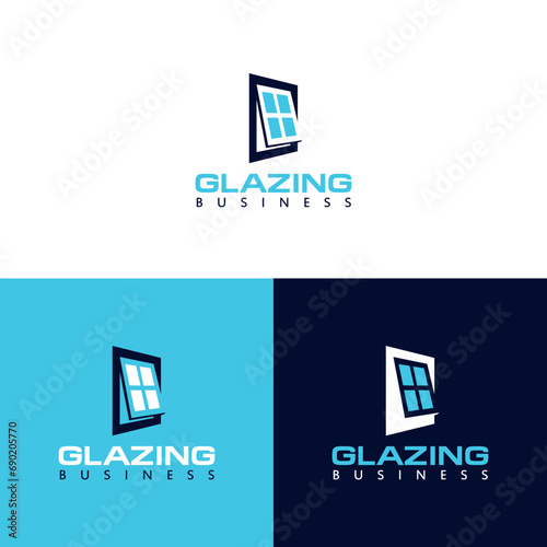 Glazing and glass business logo