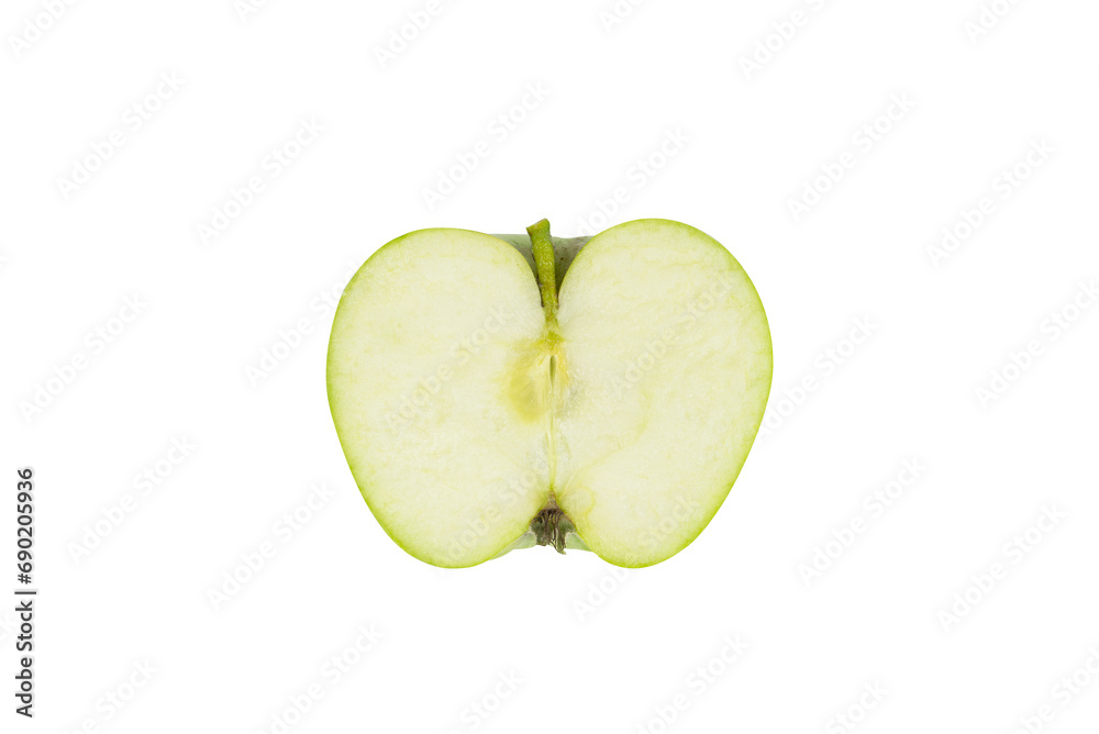 half of green apple isolated on white background. half of green apple isolated on white background.