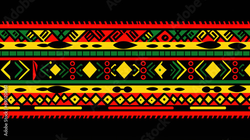 African art pattern on black background