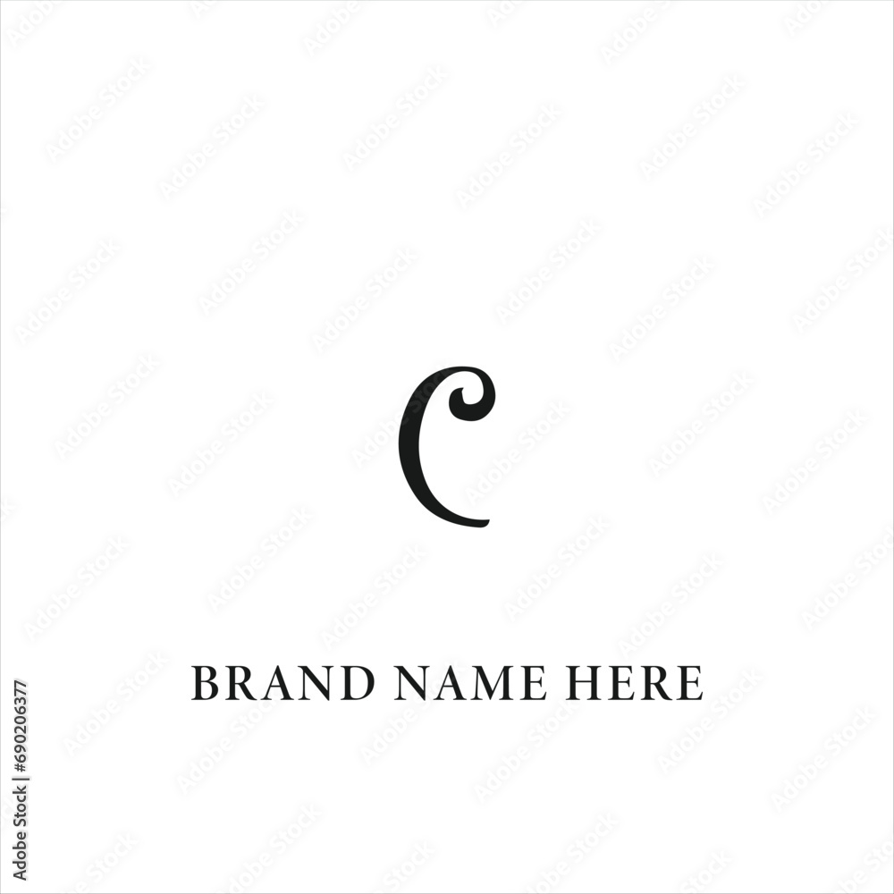 Fototapeta premium C letter logo, Letter C logo, C letter icon Design with black background. Luxury C letter 