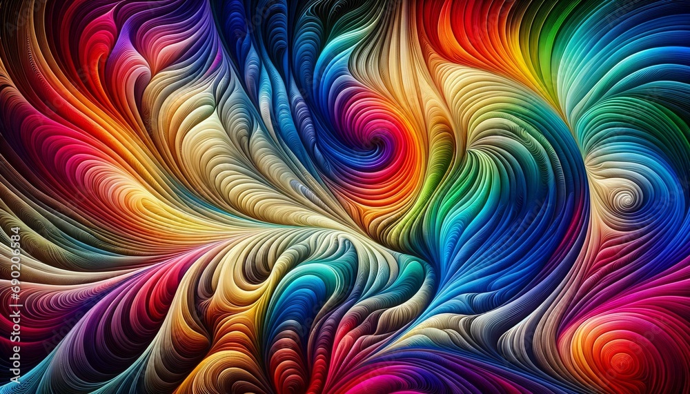 Fototapeta premium Mesmerizing Abstract Rainbow Gradient: A High-Resolution, Horizontal Display of Colorful Intricacy