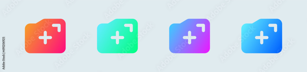 Fototapeta premium New folder solid icon in gradient colors. File signs vector illustration.