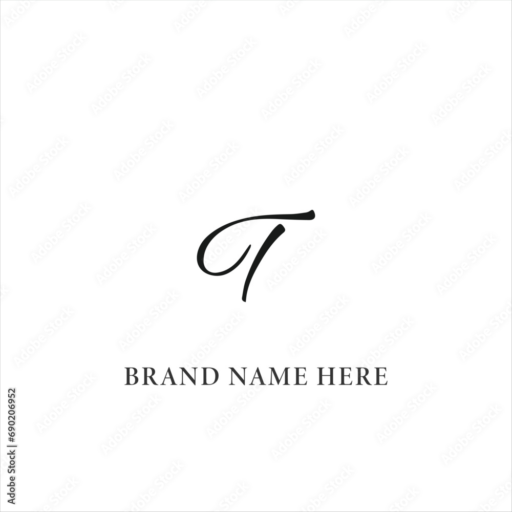 T letter logo, Letter T logo, T letter icon Design with black background. Luxury T letter 