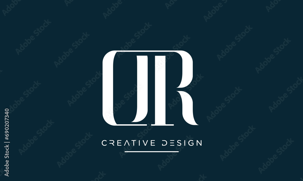 Alphabet letters QR or RQ logo monogram Alphabet letters QR or RQ logo monogram