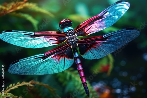 Beautiful bright Dragonfly high resolution HD large format not blurry (AI Generator) © naruto