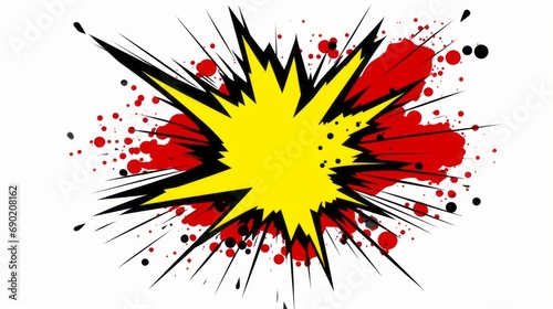 Yellow Comic Boom Explosion Cloud Artwork for a Colorful Pop art. Visual Dynamism. Old fashioned comic book icon for punch word