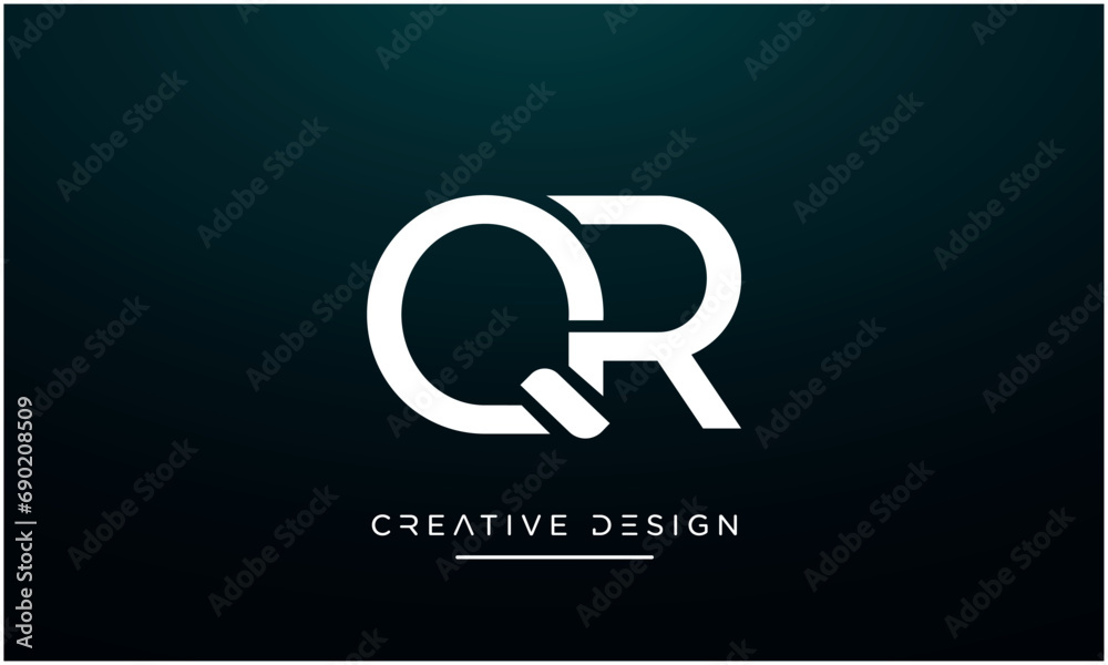 Obraz premium Alphabet letters QR or RQ logo monogram