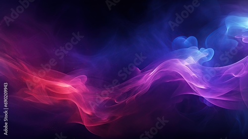horizontal abstract view of colourful lightened smoke AI generated