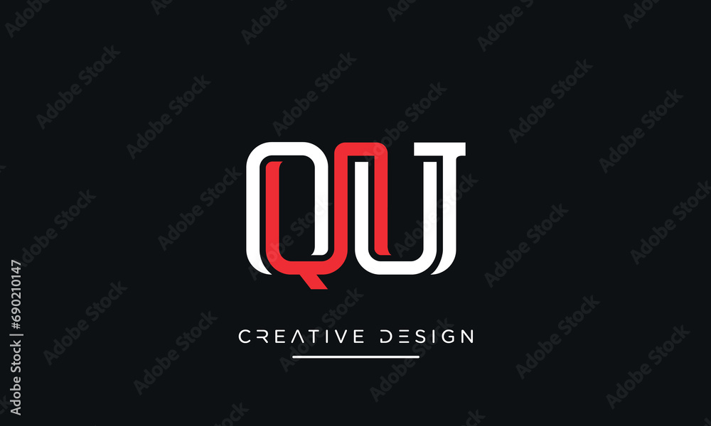 Alphabet letters QU or UQ logo monogram Alphabet letters QU or UQ logo monogram