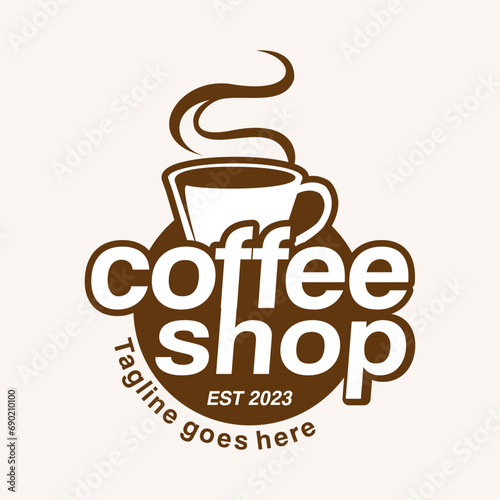 coffee shop logo for cafe and coffee cup