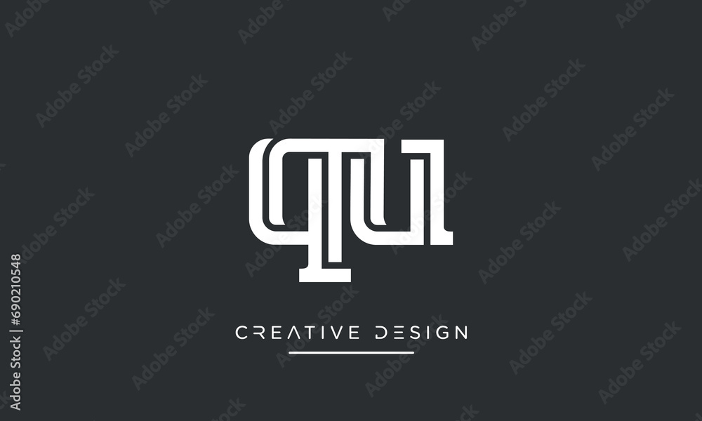 Alphabet letters QU or UQ logo monogram Alphabet letters QU or UQ logo monogram