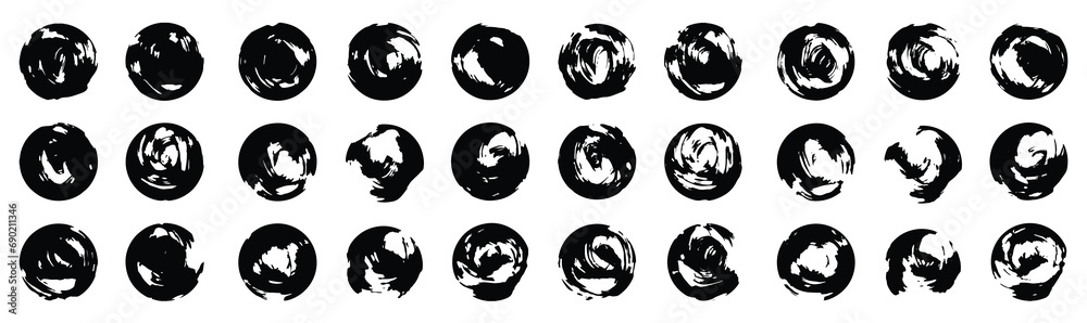 Set of Grunge Circles Vector Silhouettes Set of Grunge Circles Vector Silhouettes