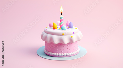 Cute little 3d birthday cake
