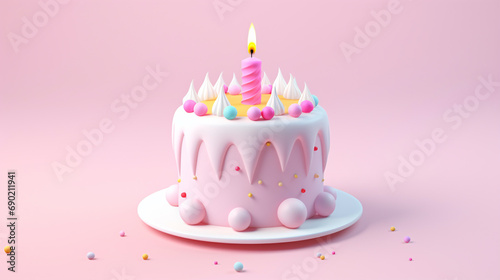Cute little 3d birthday cake
