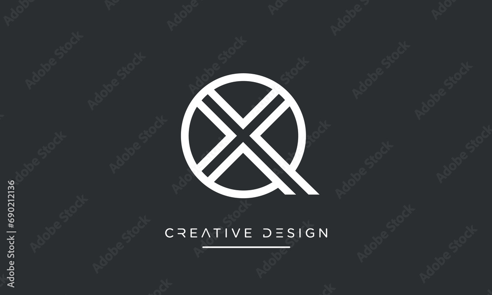 Alphabet letters icon logo QX or XQ Alphabet letters icon logo QX or XQ