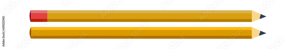 Set of realistic yellow pencil signs study vector illustration Set of realistic yellow pencil signs study vector illustration