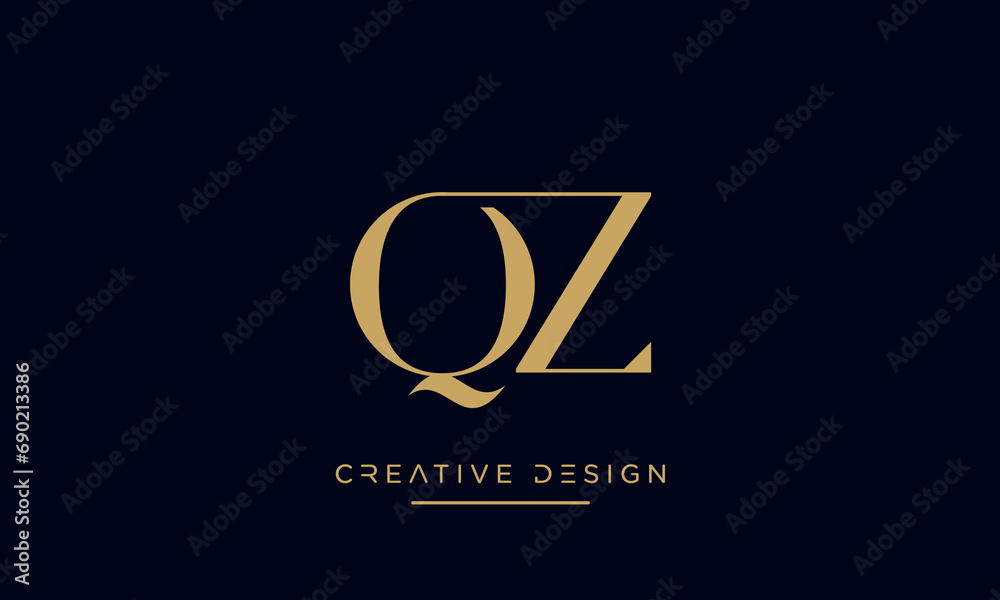 QZ or ZQ Alphabet letters logo monogram QZ or ZQ Alphabet letters logo monogram