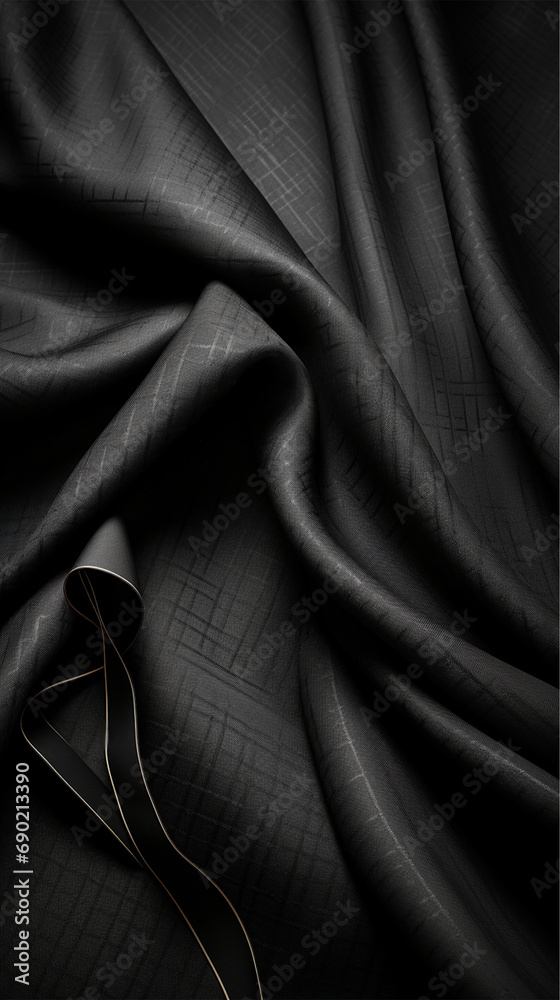 Obraz premium black satin fabric, ai, generated, ai generated