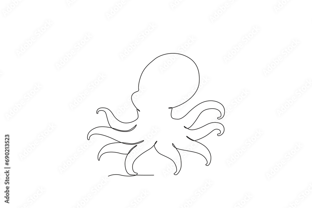 Single continuous line drawing of octopus for aquatic logo identity. Beautiful mascot concept for under water show icon. One line draw graphic design vector illustration
Single continuous line drawing of octopus for aquatic logo identity. Beautiful mascot concept for under water show icon. One line draw graphic design vector illustration