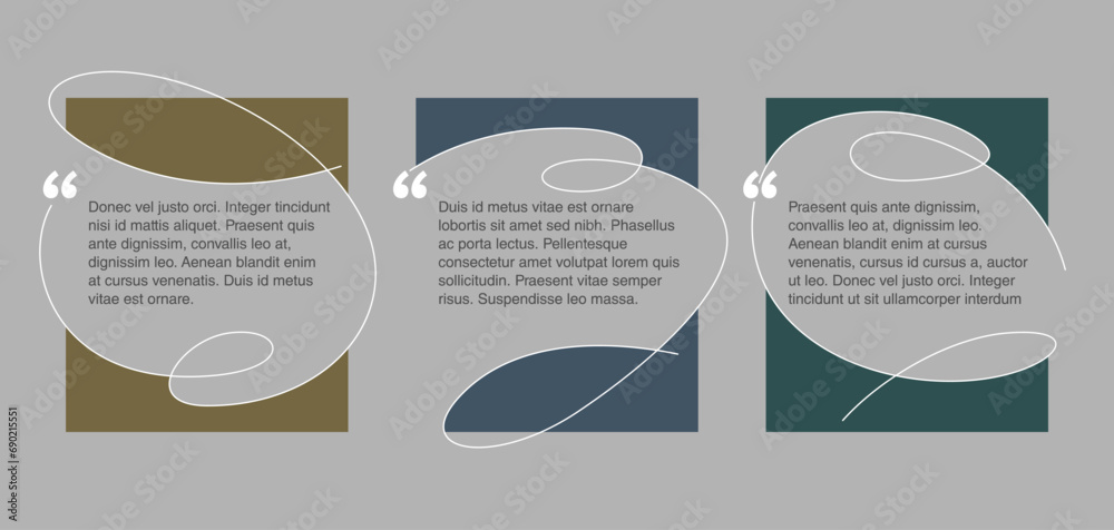 Three quotes template in decorative calligraphics