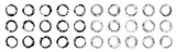 Set of Grunge Circles Vector Silhouette