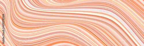 Detailed peach fuzz striped wavy pattern composed of big amount of thin peach and orange stripes.