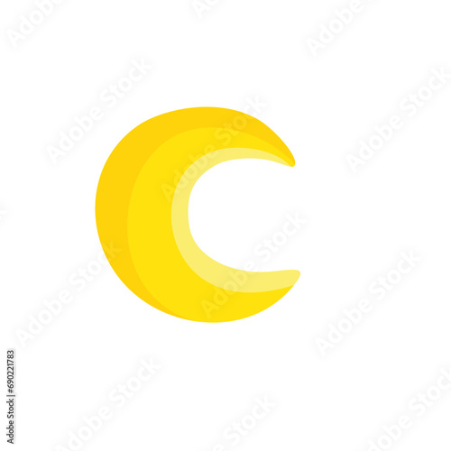 Yellow moon icon 