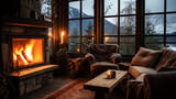 Modern wooden cottage alpine house interior latest autumn