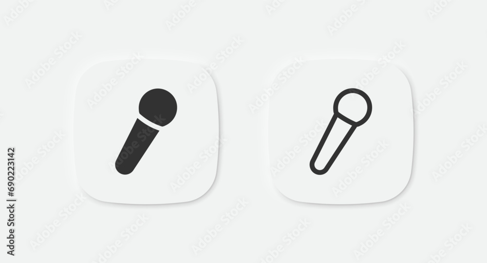 Mic icon. Microphone for karaoke symbol. Music signs. Interview symbols. Device for studio. Vector isolated sign. Mic icon. Microphone for karaoke symbol. Music signs. Interview symbols. Device for studio. Vector isolated sign.