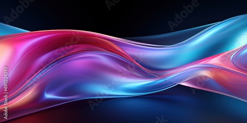 Colors flow in a bright ribbon of glossy  swirling hues.