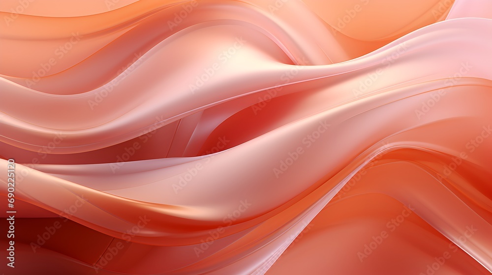 Abstract wavy design in coral hues, artistic elegance for modern visuals, peach fuzz