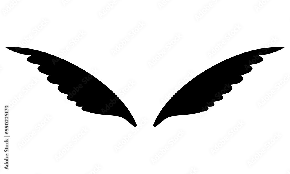 black wings silhouette vector logo black wings silhouette vector logo