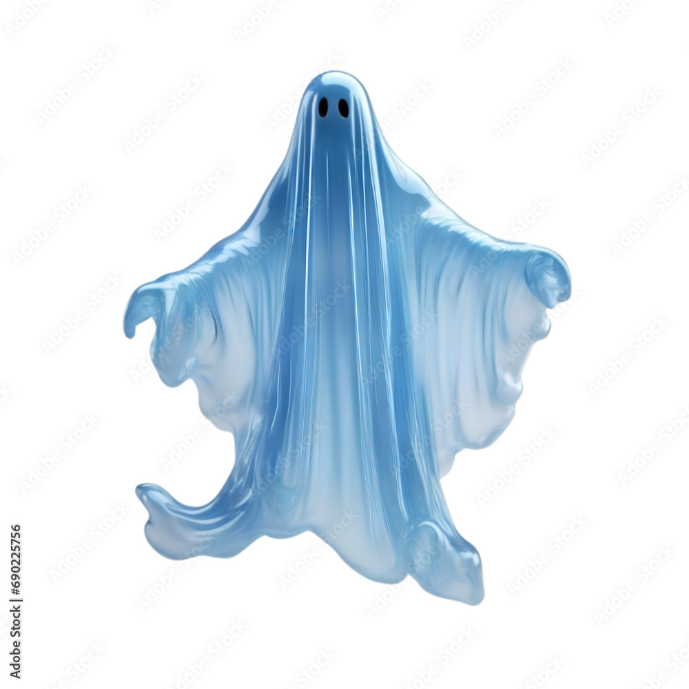 A close-up image of a ghost. A translucent scary ghost floats in the air. A close-up image of a ghost. A translucent scary ghost floats in the air.