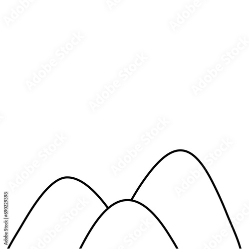 Hand Drawn mountain cartoon doodle