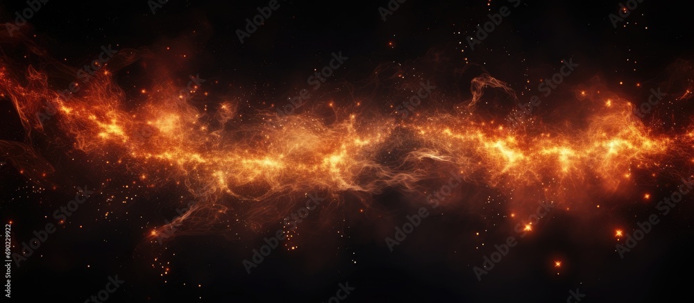 Fire embers border over black background Fire sparks background ...