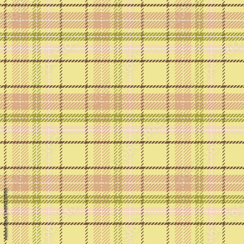 Tartan plaid pattern seamless  green and brown tones. Checkered print background for textiles
