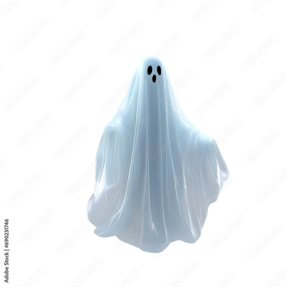 A close-up image of a ghost. A translucent scary ghost floats in the air. A close-up image of a ghost. A translucent scary ghost floats in the air.