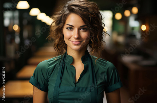 Woman  entrepreneur and portrait with cash register for management  small business or leadership. Positive  confident and proud for retail  shop and service industry with grocery store background