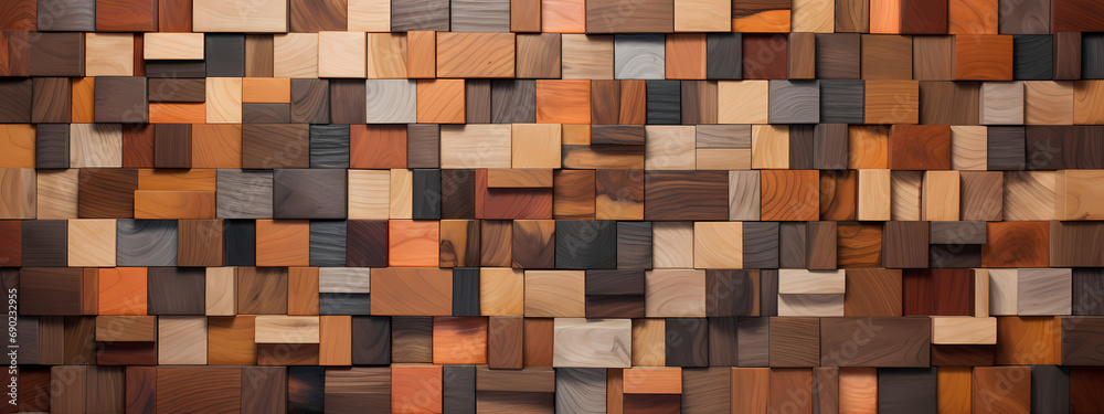 An artistic composition featuring an assortment of wood types