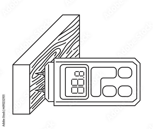 Wood moisture meter - icon in thin line