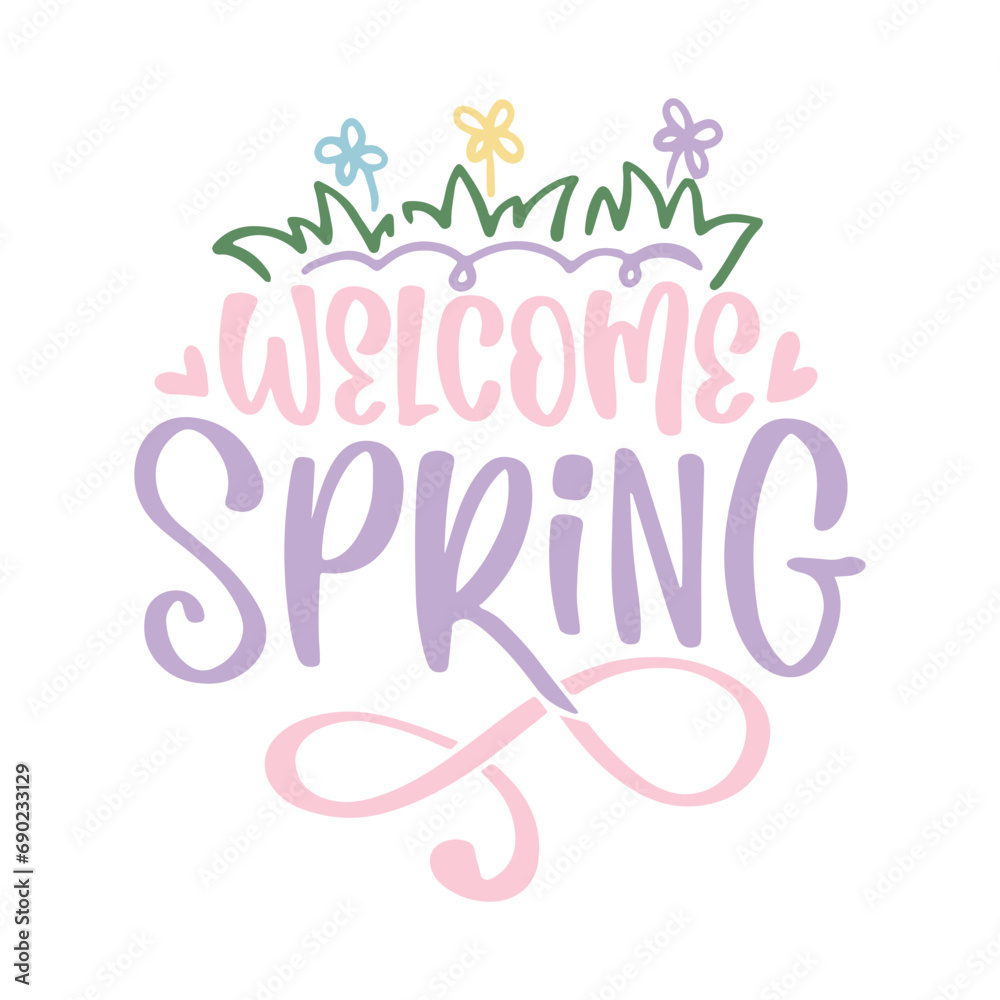 Spring Lettering Quotes and Phrases For Printable Posters, Cards, Tote Bags Or T-Shirt Design. Spring Season Quotes And Saying