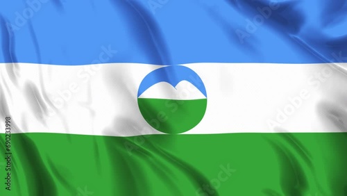 Kabardino Balkaria Flag Waving Loop photo