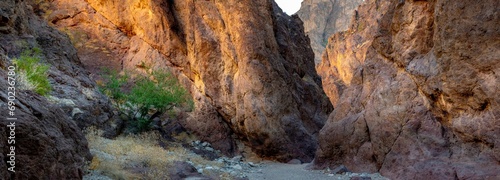 4K Image: Rocky Desert Canyon Trail to Colorado River near Las Vegas