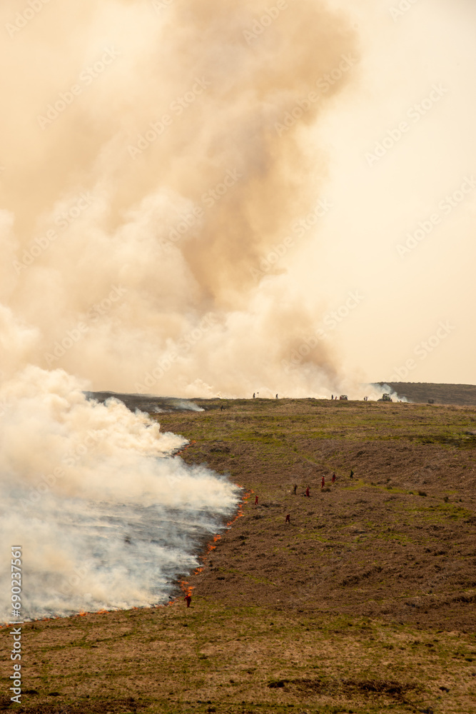 Wildfires in Northern England on Moorland