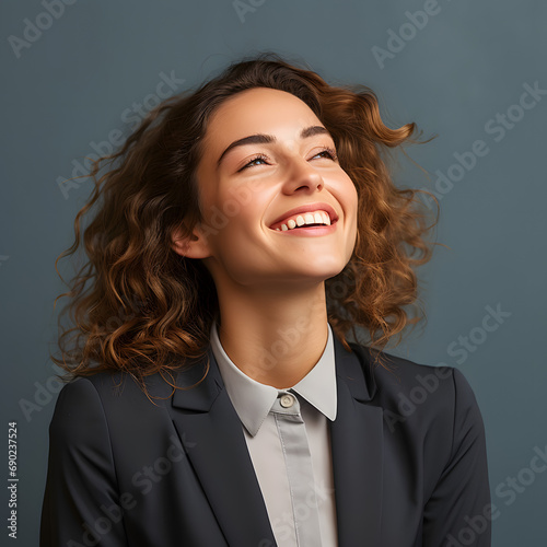 Portrait of beautiful business woman looking happy